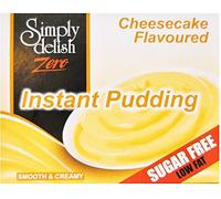 Simply Delish, Sugar Free Instant Pudding - Gluten Free, Vegan Sweet, Cheesecake Flavour - Pack of 24, Low Fat Pudding