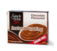 Simply Delish, Sugar Free Instant Pudding - Gluten Free, Vegan Sweet, Chocolate Flavour - Pack of 6, Low Fat Pudding