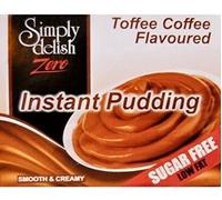 Simply Delish, Sugar Free Instant Pudding - Gluten Free, Vegan Sweet, Toffee Coffee Flavour - Pack of 24, Low Fat Pudding