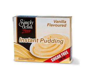 Simply Delish, Sugar Free Instant Pudding - Gluten Free, Vegan Sweet, Vanilla Flavour - Pack of 6, Low Fat Pudding