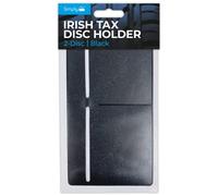 Simply ITDH001 - Soporte de 2 Discos de impuestos irlandeses Negros - Autoadherente y fácil extracción para certificados de impuestos y Seguros de Carretera
