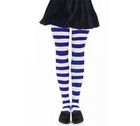 Simply Joshimo Medias de rayas de colores para mujer, para Halloween, Navidad y disfraces, talla única (8-12), Azul y blanco., talla única
