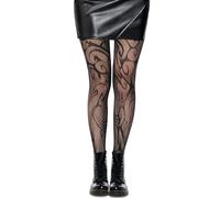 Simply Joshimo Medias de red con estampado negro para mujer/Pantis de moda para damas con estampado (A rayas), Altoa única