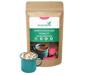 Simply Keto Chocolate para beber sin azúcar (1001 Noches) 700g - Cacao en polvo con 42% de cacao - Endulzado con Eritritol-Stevia - Menos de 1g de carbohidratos netos por porción
