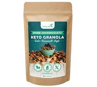 Simply Keto Muesli Crujiente caramelo salado - Muesli bajo en carbohidratos sin azúcar - 500g Delicioso Muesli Keto para un desayuno perfecto - Paleo y Vegano - Sin soja, lactosa y gluten - 500g
