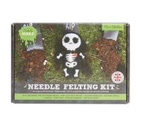 Simply MAKE Kit de fieltro de aguja para Halloween, Miss Skeleton, incluye lana, agujas, herramientas, para principiantes, kits de manualidades de fieltro de aguja, manualidades, decoración, regalo