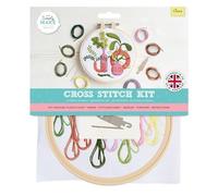 Simply Make Kit de punto de cruz, jarrones, multicolor, kit de manualidades individual, kits de punto de cruz para adultos, kit de costura y kit de bordado para manualidades en el hogar, hilos de