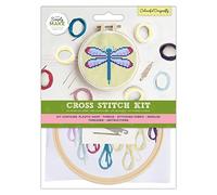 Simply MAKE Kit de punto de cruz para adultos, diseño de libélula colorida, es un regalo perfecto para los entusiastas de la creatividad y los pasatiempos, ideal para principiantes, haz tus propias