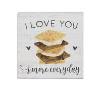 Simply Said INC Small Talk Squares Te amo S'More todos los d as - Letrero de madera r stico de 5,25 x 5,25 pulgadas STS1438