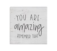 Simply Said Small Talk Square - "" Eres incre ble? Recuerdas eso?"" - Letrero de madera inspirador y tranquilizador - Hecho a mano en EE. UU.