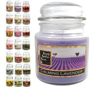 SIMPLY SUBLIME SCENTS - Vela Perfumada de Lujo - Aceites Aromáticos Premium - hasta 76 Horas - Lavanda Calmante - Mediano - En Frasco - Mecha de Algodón - Púrpura