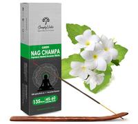 Simply Vedic Nag Champa - Varillas de incienso de 250 g con soporte, 135 Agarbatti natural enrollado a mano, sin carbón, aromaterapia de larga duración para Pooja, hogar, yoga, meditación, relajación