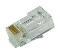 Simply45 Conectores modulares RJ45 sin blindaje para sólidos de 23 AWG (Cat6 UTP), trenzado de 26-24 AWG (Cat5e/6 UTP trenzado) - Tinte verde, tarro de 100 piezas - S45-1600