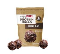 simplyFUEL Bolas de proteína de alimentos integrales con probióticos, bocadillos de masa de brownie, bocadillo de proteína de 8 g, bolas energéticas sin gluten (1 paquete de 12 bolas)