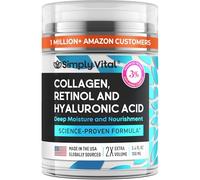 SimplyVital Crema de colágeno con retinol y ácido hialurónico, crema antienvejecimiento con retinol para cara, cuello y escote, hidratante diario de 100 ml