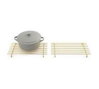simplywire - Salvamanteles de Metal - Paquete de 2 - Resistente al Calor - Protectores para la Encimera de la Cocina - Grande - Dorado Claro