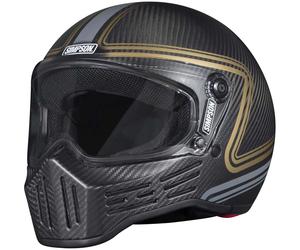 Simpson M30 Slipline Casco de moto, Carbono/Oro, Talla S