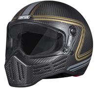 Simpson M30 Slipline Casco de moto, Carbono/Oro, Talla XL