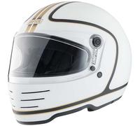 Simpson M62 Hondo Carbon Casco de moto, Blanco/negro/dorado, Talla S