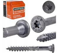 Simpson Strong-Tie - Tornillos para conectores de madera (8 x 40 mm, 50 unidades, cabeza redonda, Torx, Impreg+, protección contra la corrosión, aprobados por ETA, tornillos para construcción de