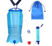 SimPure Sistema de Filtro de Agua Portátil por Gravedad, con Bolsa de Agua de 3 L, Filtro de Agua Supervivencia, Elimina el 99,9999% de E.Coli, para Emergencia, Camping, Senderismo