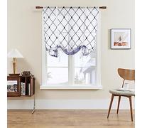 SIMPVALE 1 cortina romana de gasa con dobladillo para barra, para dormitorio, estudio, baño, cocina, color azul oscuro, 80 x 120 cm