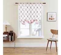 SIMPVALE 1 cortina romana de gasa con dobladillo para barra, para dormitorio, estudio, baño, cocina, color rojo vino, 80 x 120 cm