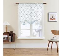 SIMPVALE 1 Pieza Cortinas de Estores Romanos - Cortina Romana Recogible con Bolsillo para Barra de Voile - para Dormitorio, Estudio, Baño, Cocina, Azul, 120x140cm