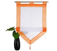 SIMPVALE 1 Pieza Persiana Romana Cortina de Poliéster de Rodar en Forma de Arriba Decoración Pare Puerta Ventana, Cocina, Baño, Naranja, Ancho 45cm / Altura 140cm
