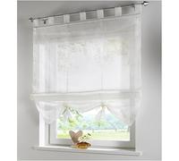 SIMPVALE Condole Estilo Romano L caida Sombra Ventana Cortina para Balcon y de la Cocina, Beige, 140cm*155cm