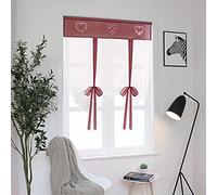 SIMPVALE Cortinas de Cocina, Cortinas de Tul para Ventanas Pequeñas, Tiradas Bordadas, Adecuadas para Cocina, Baño, Dormitorio, Sala de Estar, Balcón, Vino Rojo, Ancho 80 x Alto 140