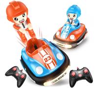 SIMREX Juego de 2 coches teledirigidos para niños con luces LED, sonido, combate, coches de acrobacias, perfecto RC Bumper Cars Juguetes para niños mayores de 3 años