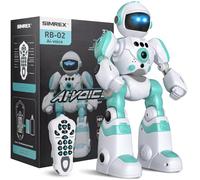 SIMREX Juguetes Infantiles robóticos, Recargables y proyectables, Robots RC con Ojos LED y música, Juguetes RC con sensores de Gestos, Regalos para niños y niñas de 3, 4, 5, 6, 7, 8 años, Azul Claro