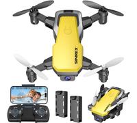 SIMREX X300C Mini Drone con cámara 720P HD, cuadricóptero RC plegable, retención de altitud, giro 3D, modo sin cabeza, control de gravedad y 2 baterías, regalos para niños, adultos, principiantes