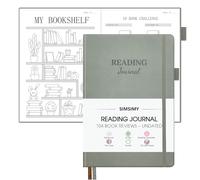 SIMSIMY Diario de lectura con 104 reseñas de libros, diario de libros para amantes de los libros y lectores, reseñas de libros, rastreador de lectura y desafío de lista de lectura, cuaderno de