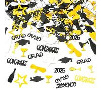Simsky 2026 Confeti Decorativo De Graduación Negro Y Dorado, 100 Unidades, Sombrero De Soltero, Decoración De Mesa, Regalo De Examen Aprobado Para Graduación