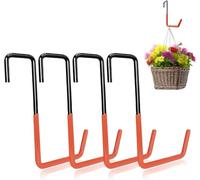Simsky 4 ganchos en forma de S para garajes, resistentes y resistentes, sin taladrar para vigas de techo, ganchos para colgar bicicletas, herramientas de jardín, escaleras, cestas colgantes, macetas y