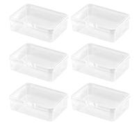 Simsky 6 Piezas Cajas de Plástico, Cajas Pequeñas Transparente con Tapa, Mini Contenedores Caja de Almacenamiento, para Organizar Cuentas, Tapones, Botones, Joyas, Abalorios, Medicamentos