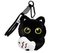 Simsky Llavero de peluche decorativo de gato negro, lindo colgante de dibujos animados, regalo para amantes de los gatos, hombres y mujeres, elegante llavero regalo para bolsos y mochilas