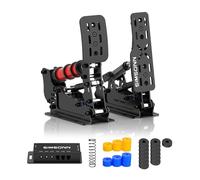 SIMSONN Plus X Sim Racing Pedals Sim Simulador de carreras de PC Sensor de presión Pedal de celda de carga para Pc cabina Soporte para reactor háptico (Plus X-P2-H2) negro