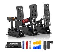 SIMSONN Plus X Sim Racing Pedals Sim Simulador de carreras de PC Sensor de presión Pedal de celda de carga para Pc cabina Soporte para reactor háptico (Plus X-P3-H3) negro