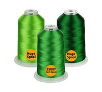 Simthread multiuso hilo de máquina de bordar de poliéster carrete enorme 5000M 5500Y para máquinas de bordar de coser - colores verdes