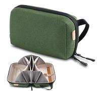 SIMTOP Bolsa Organizadora para Cables de Carga USB, Tarjetas SD y Accesorios - Almacenamiento para Portátiles y Viajes, Trabajo, Verde
