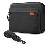 SIMTOP Borsa per tablet 11 pollici,Borsa a tracolla per tablet, lavoro quotidiano,Borsa a Tracolla multitasche impermeabile da uomo in poliestere(Nera)