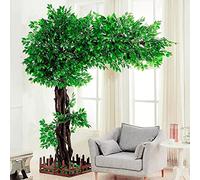 Simulación Artificial Green Banyan Trees Plantas Grandes Decoración Interior Árbol de Bonsai Artificial Partido en el hogar Decoración de Bodas 3.5x3.5m/11.5x11.5ft