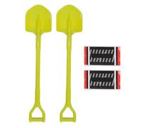 Simulación de 2 piezas RC Simulación de metal, herramienta de pala de automóvil RC de aleación para accesorios de decoración de rastreadores de RC compatible con plata con (Amarillo)