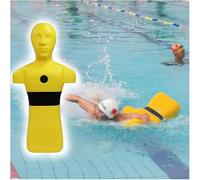 Simulación de alberca/playa y río, maniquí de rescate de agua, prevención de ahogamientos, modelo de taladro de entrenamiento de incendios con 3 agujeros de inyección de agua, drenaje rápido, color