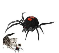 Simulación De Araña Negra | Broma Fake Spider Juguete Realista | Creepy Crawly Gag Broma Prop | Juguete Para Mascota Compañero De Gato Aburrido Interior | Adultos Novio Petite