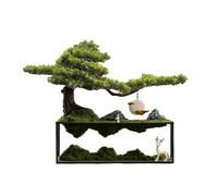Simulación de árboles Falsos de Adornos de Pino acogedores al Estilo Chino de la Oficina de Entrada de Estilo Chino Sala de Estar de bonificación de bonx Plantas de recepción del Hotel en Interiores