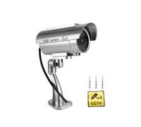 Simulación de Cámara Solar, Simulación de Vigilancia en Exteriores, Cámara Falsa, Cámara Simulada con Luz LED Plateada